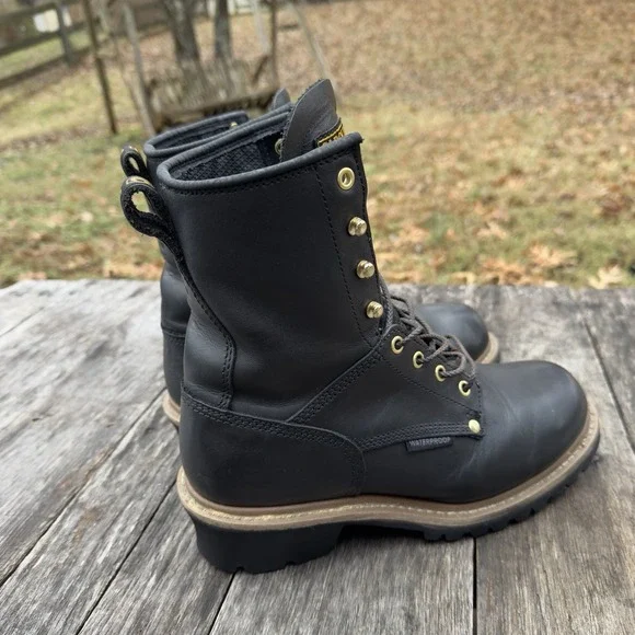 Carolina Mens CA8823 ‎ Elm 8" Waterproof Logger Work Boots Shoe Size 8 D Black - Picture 3 of 7
